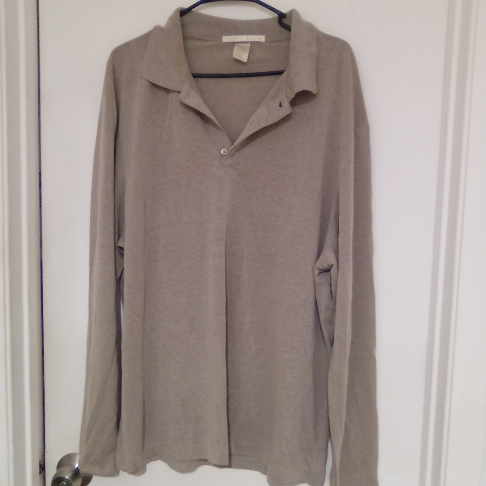 Perry Ellis men Long sleeve beige size XL